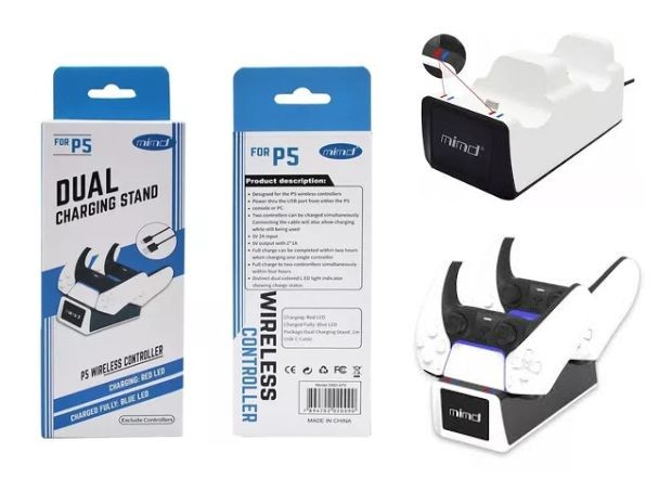 &u+ BASE CARGADORA JOYSTICK PS5 DOBLE SND-470Z
